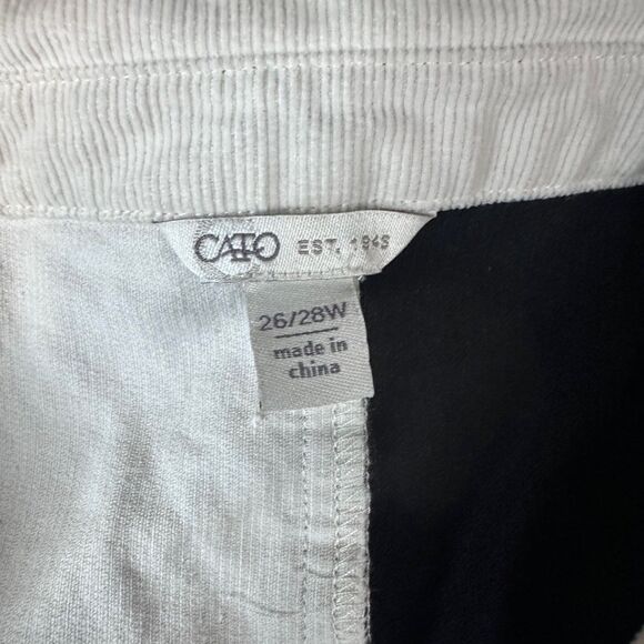 Cato Women’s 26/28W Corduroy Shirt Black White Colorblock Long Sleeve Button-Up - Picture 3 of 5
